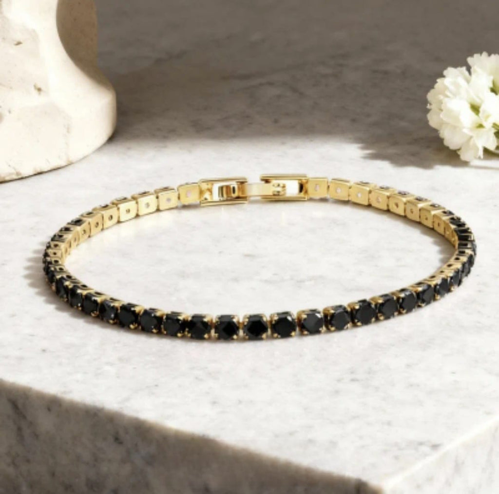 Bratara Tennis cu Cristale-black