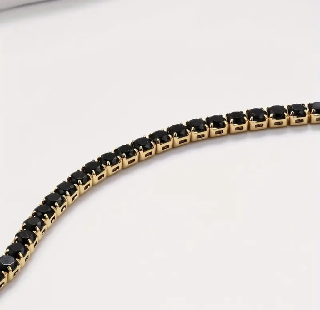 Bratara Tennis cu Cristale-black