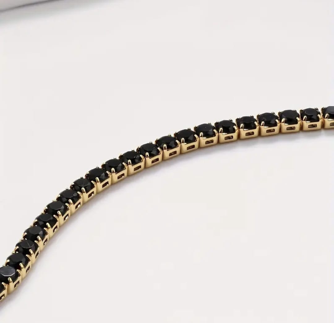 Bratara Tennis cu Cristale-black