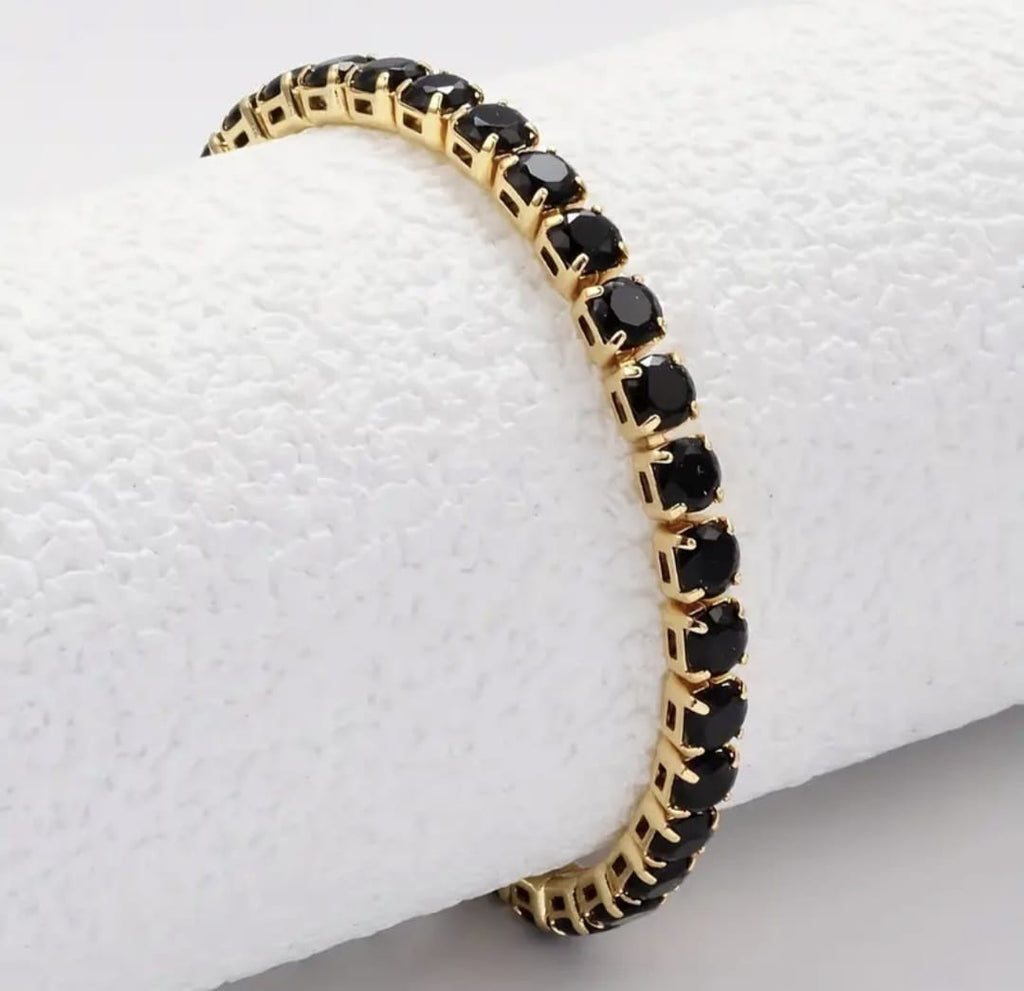 Bratara Tennis cu Cristale-black