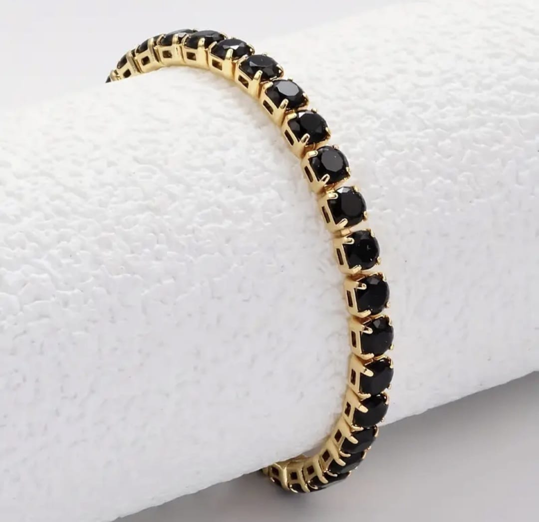 Bratara Tennis cu Cristale-black