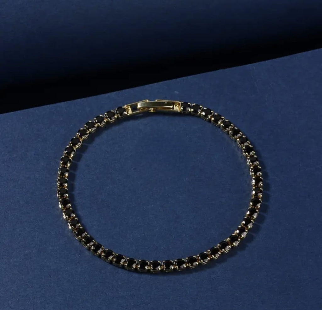 Bratara Tennis cu Cristale-black